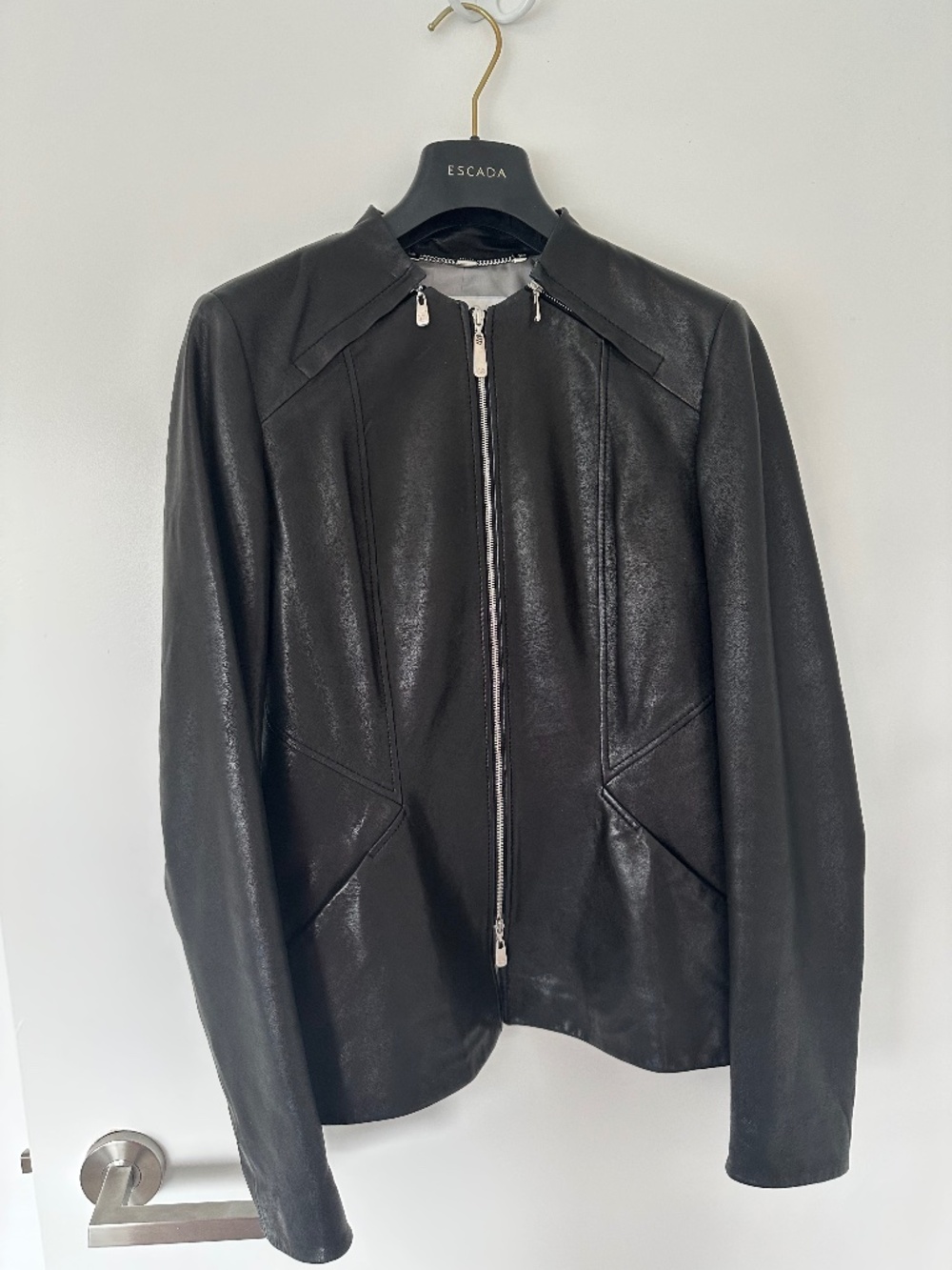 Escada Black Leather Jacket